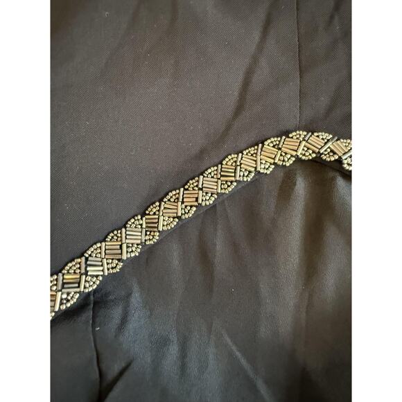 NBD Dress Womens Medium Black Cutout Waist Beaded Trim Sleeveless Lined Skater - Picture 8 of 8